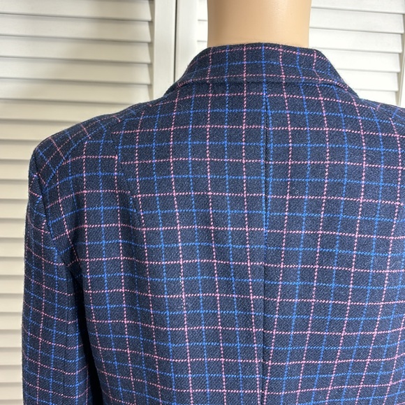 rag & bone Nancie Wool Blazer in Navy Check Size 4 - Picture 12 of 16